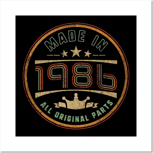 Made In 1986 37th Birthday Wall Art by MintaApparel